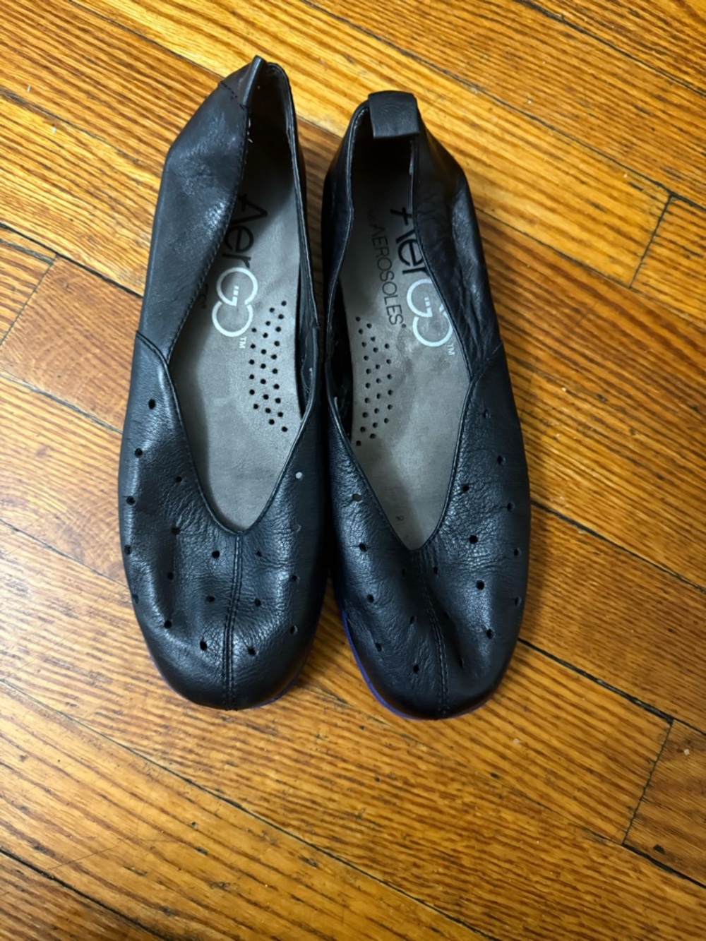 AEROSOLES Navy Rubber Outsole Flats